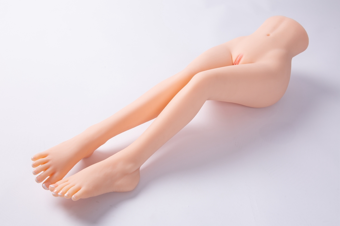 Mềm TPE Trắng 75 cm Nửa cơ thể Torso Thực tế Âm đạo Hậu môn Chân Tình dục